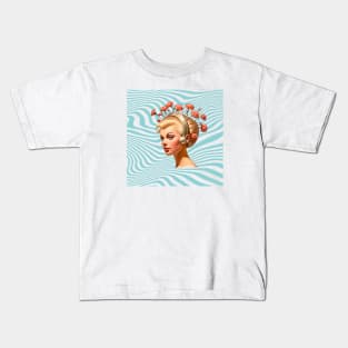 Trippy Dreamgirl, Flowergirl Floating in Psychedelic Waters Kids T-Shirt